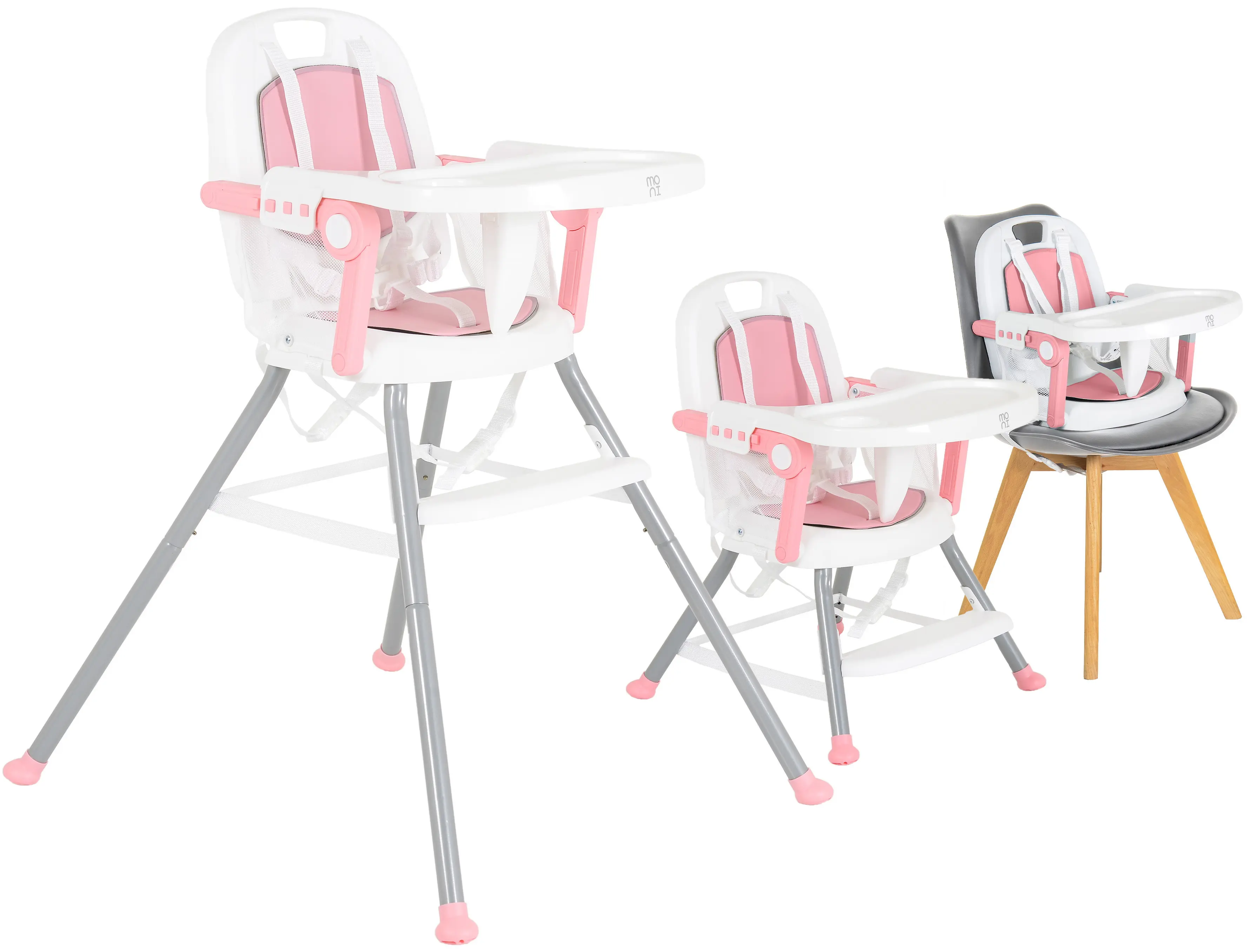 Scaun pentru hranire 3in1 Moni Amaretti (Pink)