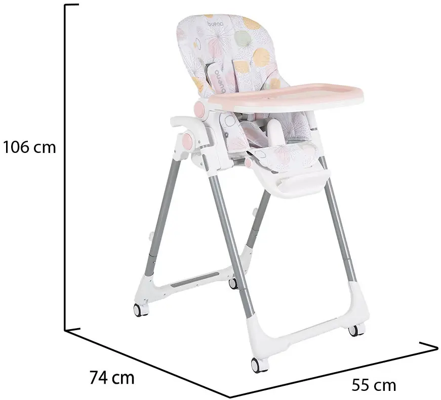 Scaun pentru hranire Moni Bueno (Pink)