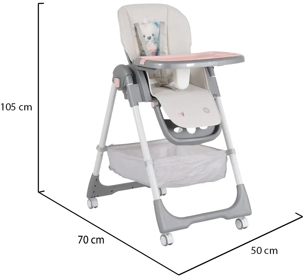 Scaun pentru hranire Moni Raffy (Pink)