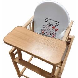 Стульчик для кормления 2в1 MyKids Wiktoria Heart (White/Natural) Thumb