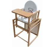 Scaun pentru hranire 2in1 MyKids Wiktoria Heart (White/Natural)