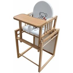 Стульчик для кормления 2в1 MyKids Wiktoria Heart (White/Natural)