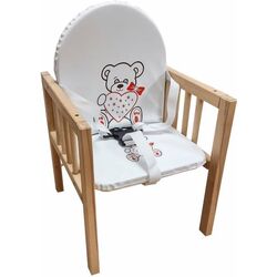 Стульчик для кормления 2в1 MyKids Wiktoria Heart (White/Natural) Thumb