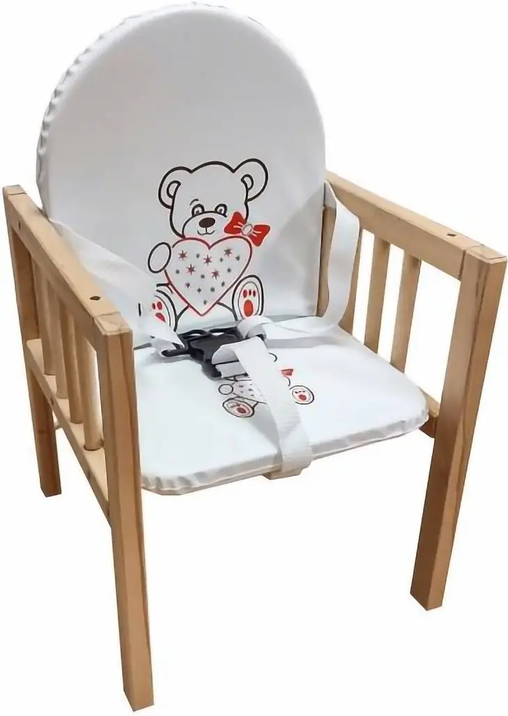 Стульчик для кормления 2в1 MyKids Wiktoria Heart (White/Natural) - 4