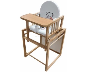 Scaun pentru hranire 2in1 MyKids Wiktoria Heart (White/Natural)