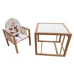 Стульчик для кормления MyKids Wiktoria Bears 2 (White/Beech) Thumb