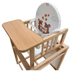 Стульчик для кормления MyKids Wiktoria Bears 2 (White/Beech) Thumb