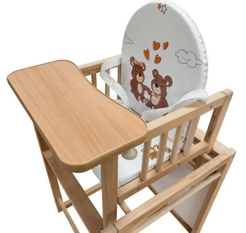 Стульчик для кормления MyKids Wiktoria Bears 2 (White/Beech) - 4