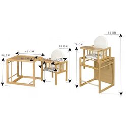 Стульчик для кормления MyKids Wiktoria Bears 2 (White/Beech) Thumb