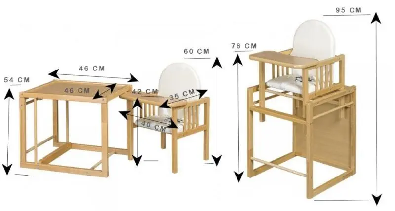Стульчик для кормления MyKids Wiktoria Bears 2 (White/Beech) - 5