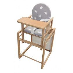 Стульчик для кормления MyKids Wiktoria Stars (Grey/Beech)