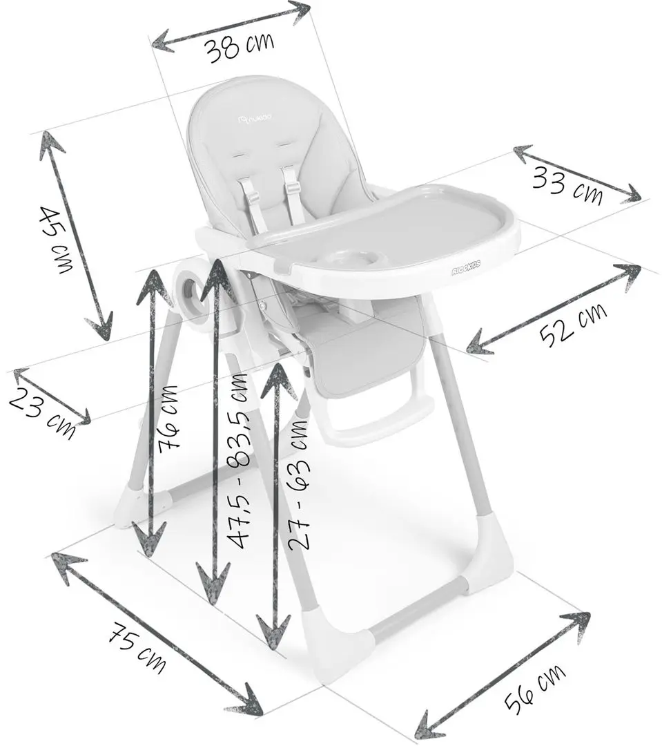 Стульчик для кормления и дуга с игрушками Nukido Belo (Black/White) - 11