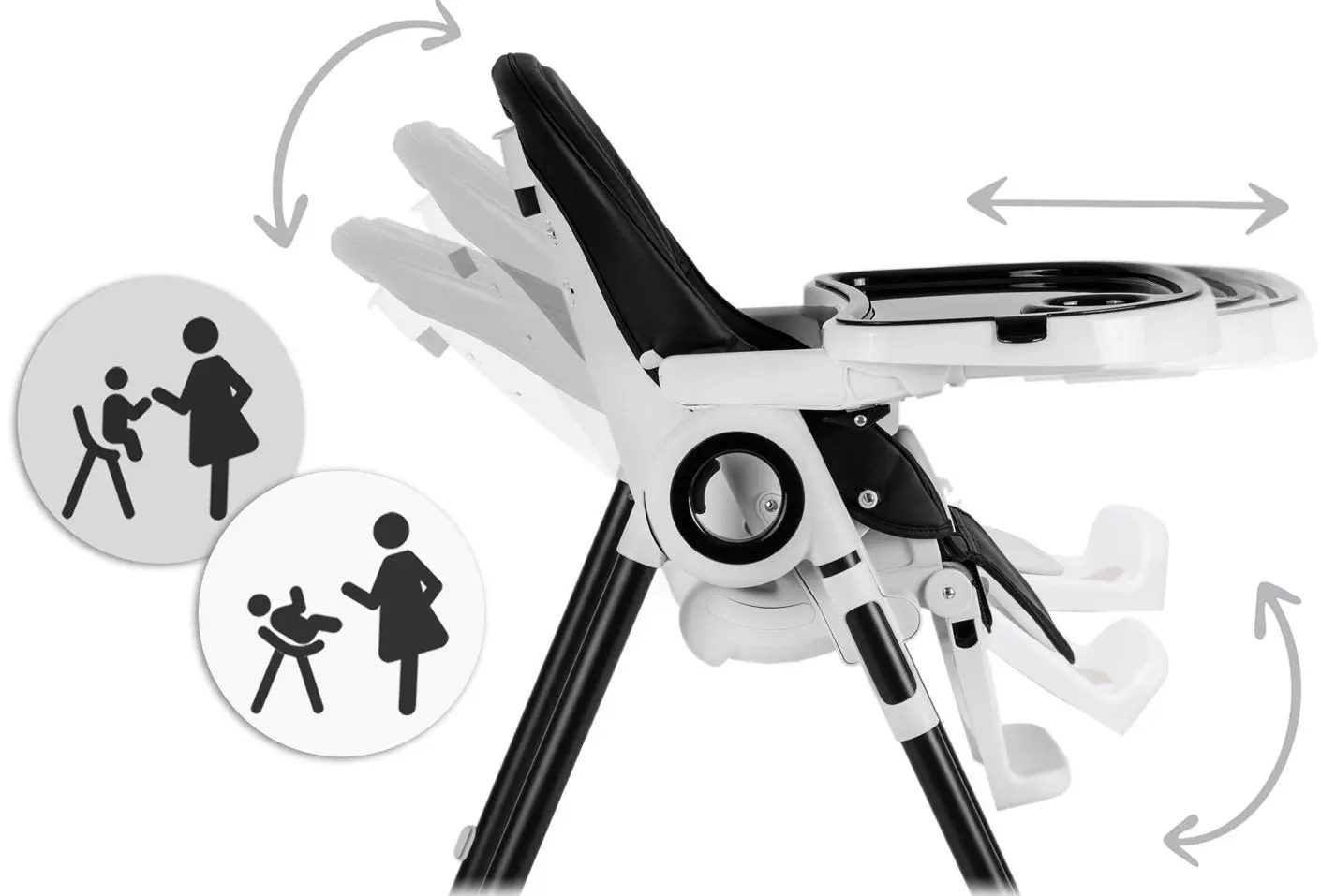 Стульчик для кормления и дуга с игрушками Nukido Belo (Black/White) - 6