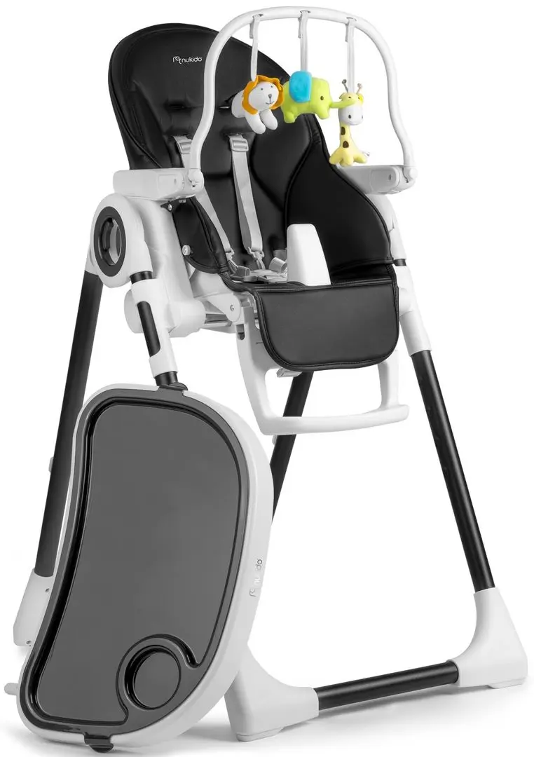 Стульчик для кормления и дуга с игрушками Nukido Belo (Black/White)