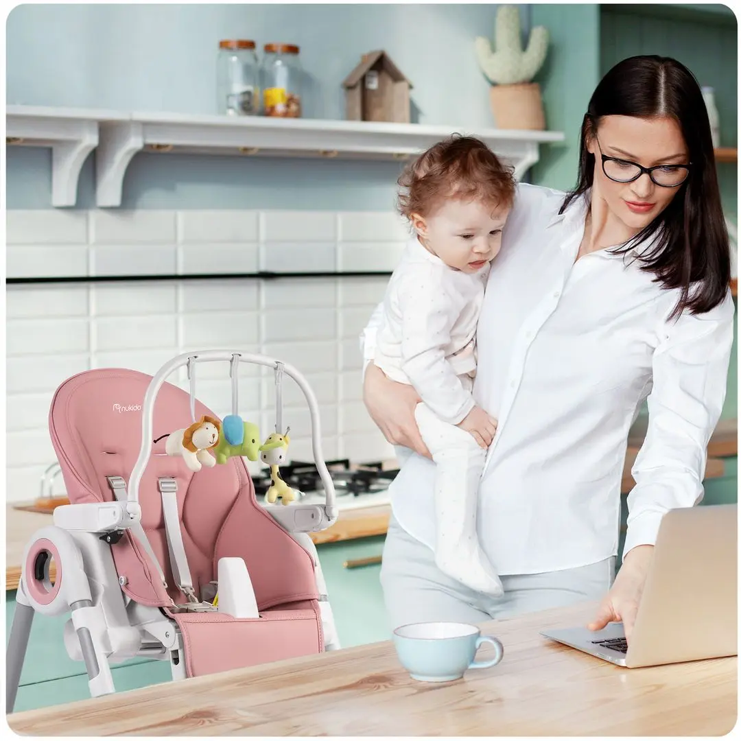 Стульчик для кормления и дуга с игрушками Nukido Belo (Pink) - 10