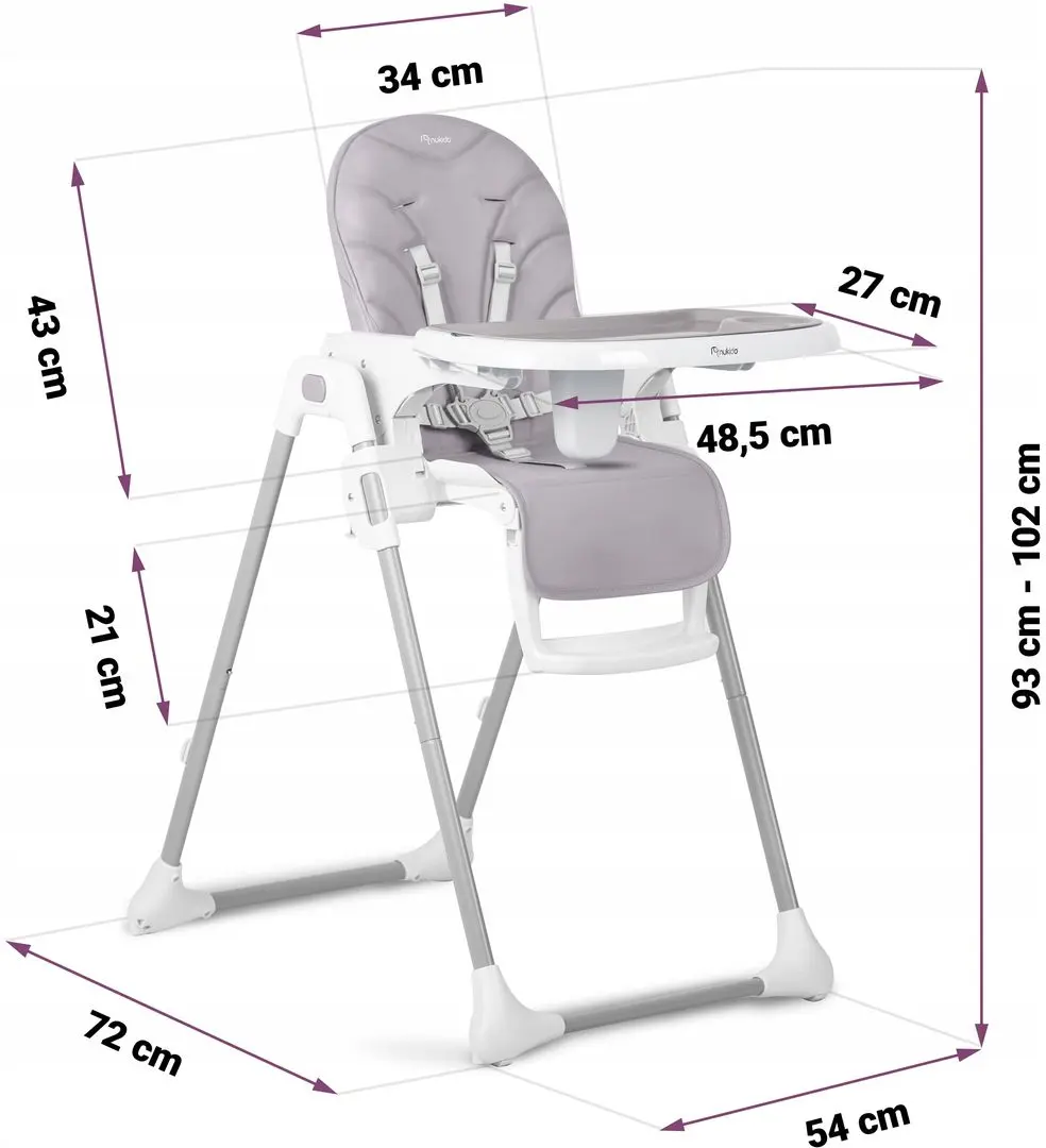 Стульчик для кормления Nukido Tulo (Light Gray) - 12