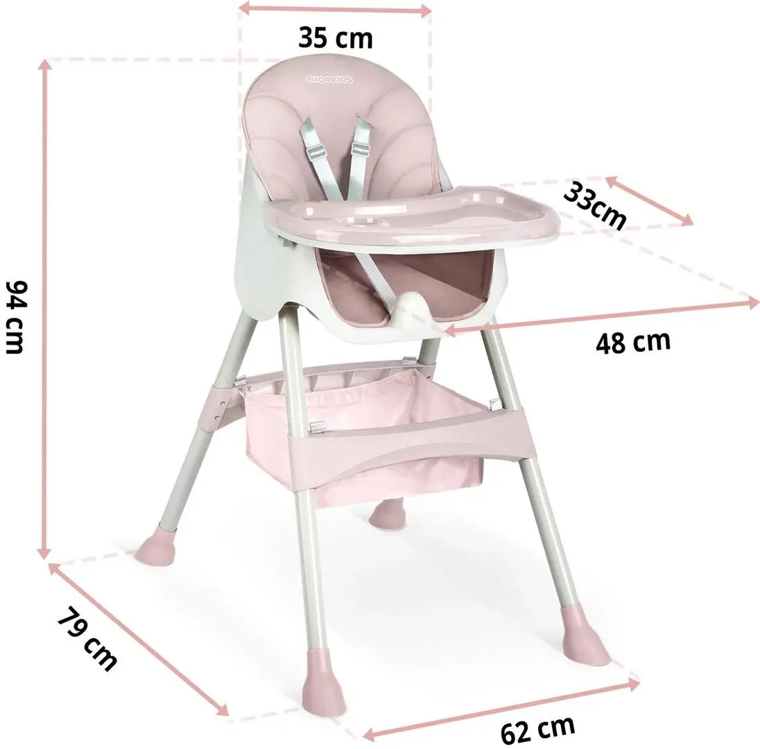 Scaun pentru hranire 3in1 RicoKids Milo (Pink)