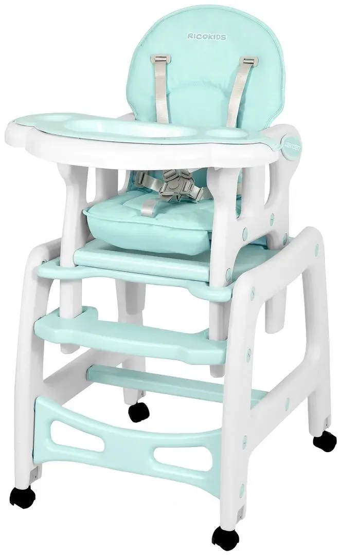 Scaun pentru hranire 5in1 Ricokids Sinco (Turquoise/White)