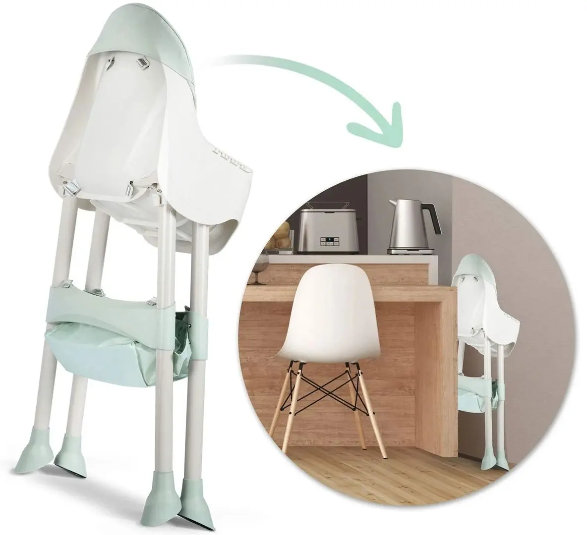 Scaun pentru hranire Ricokids Milo (Mint)
