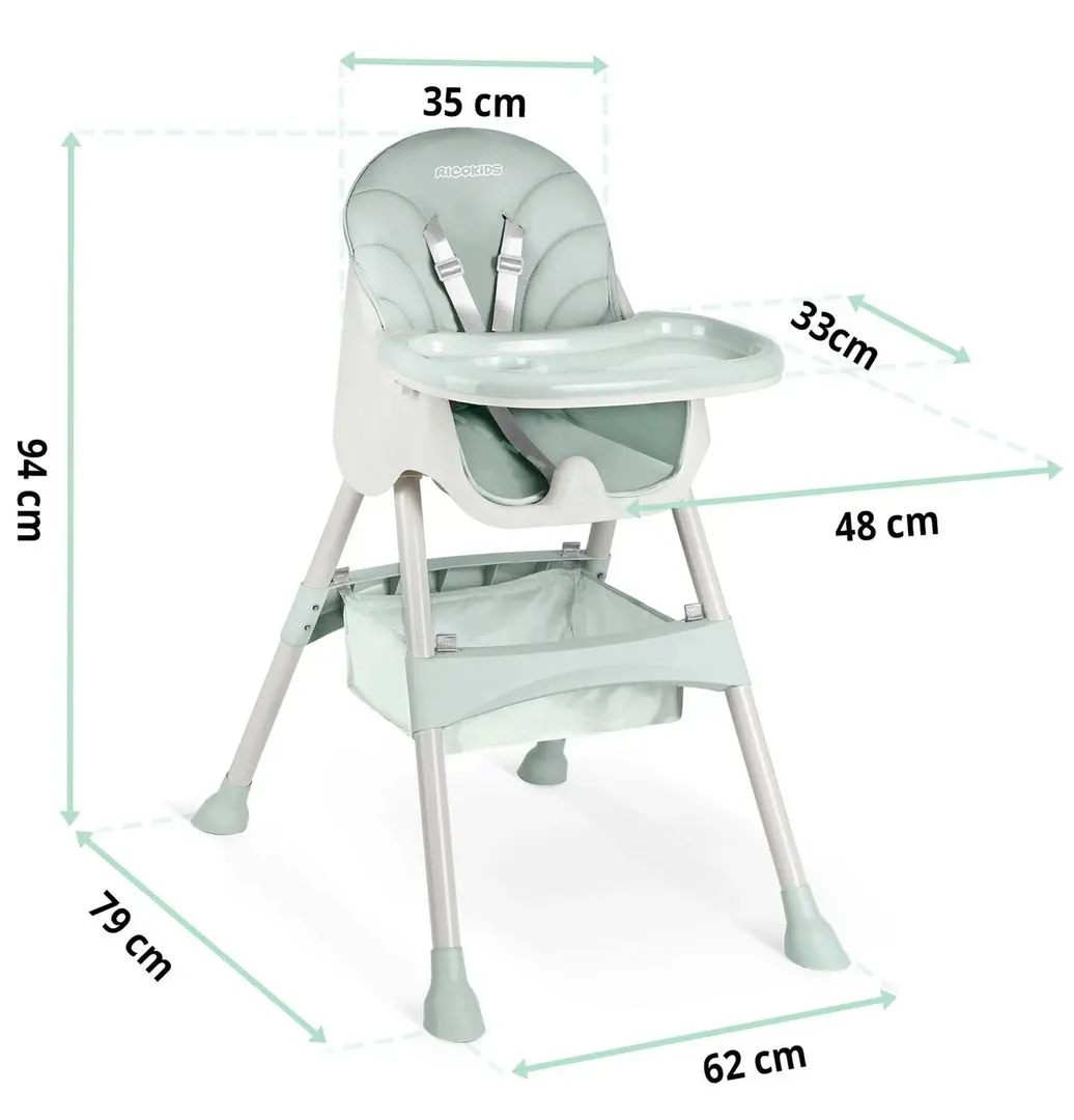 Scaun pentru hranire Ricokids Milo (Mint)