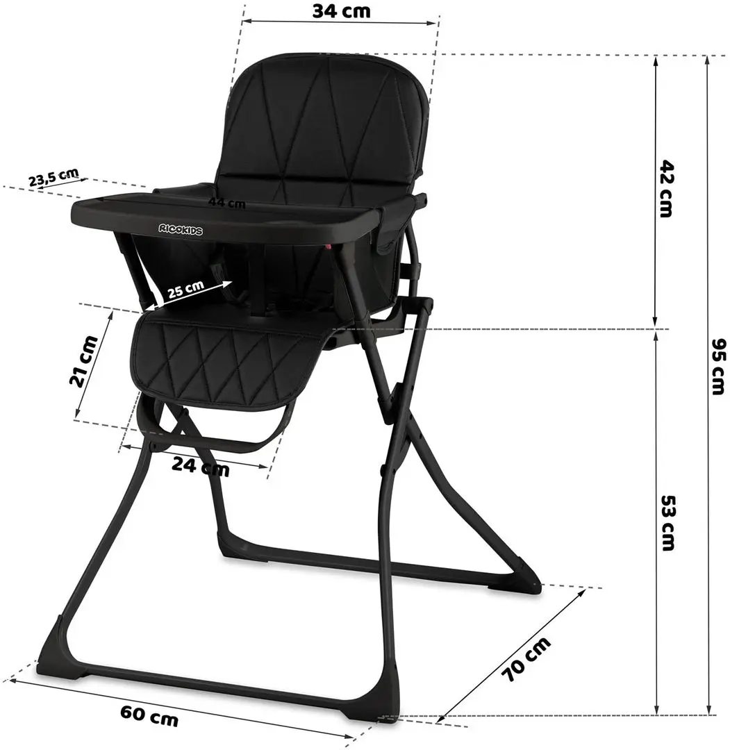 Scaun pentru hranire Ricokids Nuco (Black)