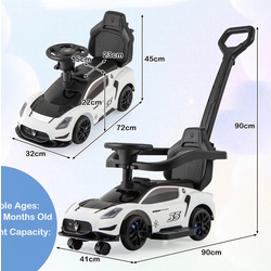 Толокар 3в1 Costway Maserati TQ10308WH (White/Black) Thumb