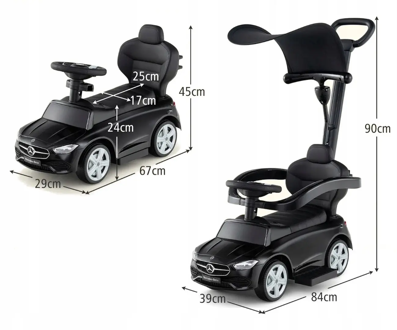 Tolocar 3in1 Costway Mercedes-Benz TQ10365DK (Black)