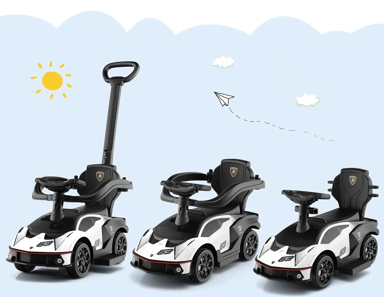 Tolocar 3in1 Costway TQ10118WH (Black/White)