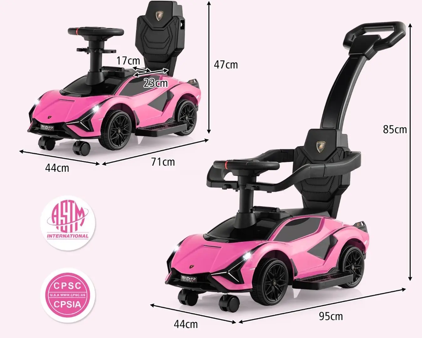 Tolocar 3in1 Costway  TQ10156PI (Pink) - 5