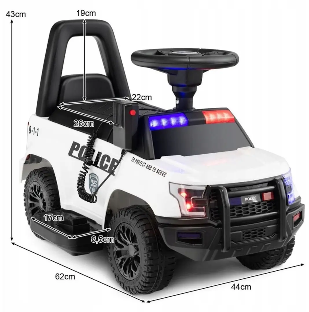 Tolocar Costway Police TQ101 11DE-WH (Black/White)