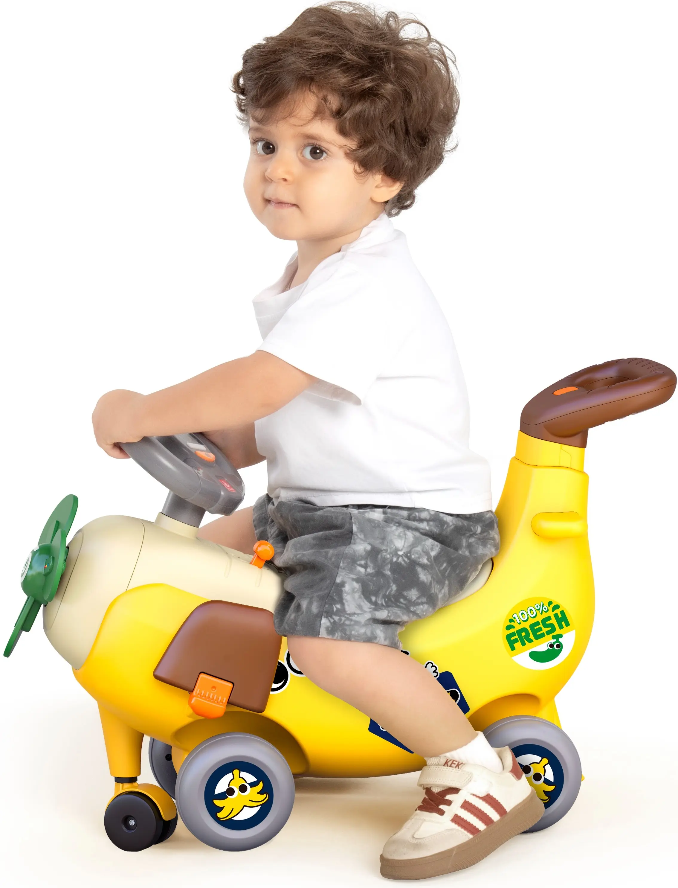 Tolocar 4in1 Hola Toys Ride-on & Push Around Banana Plane HE9983 (Yellow)