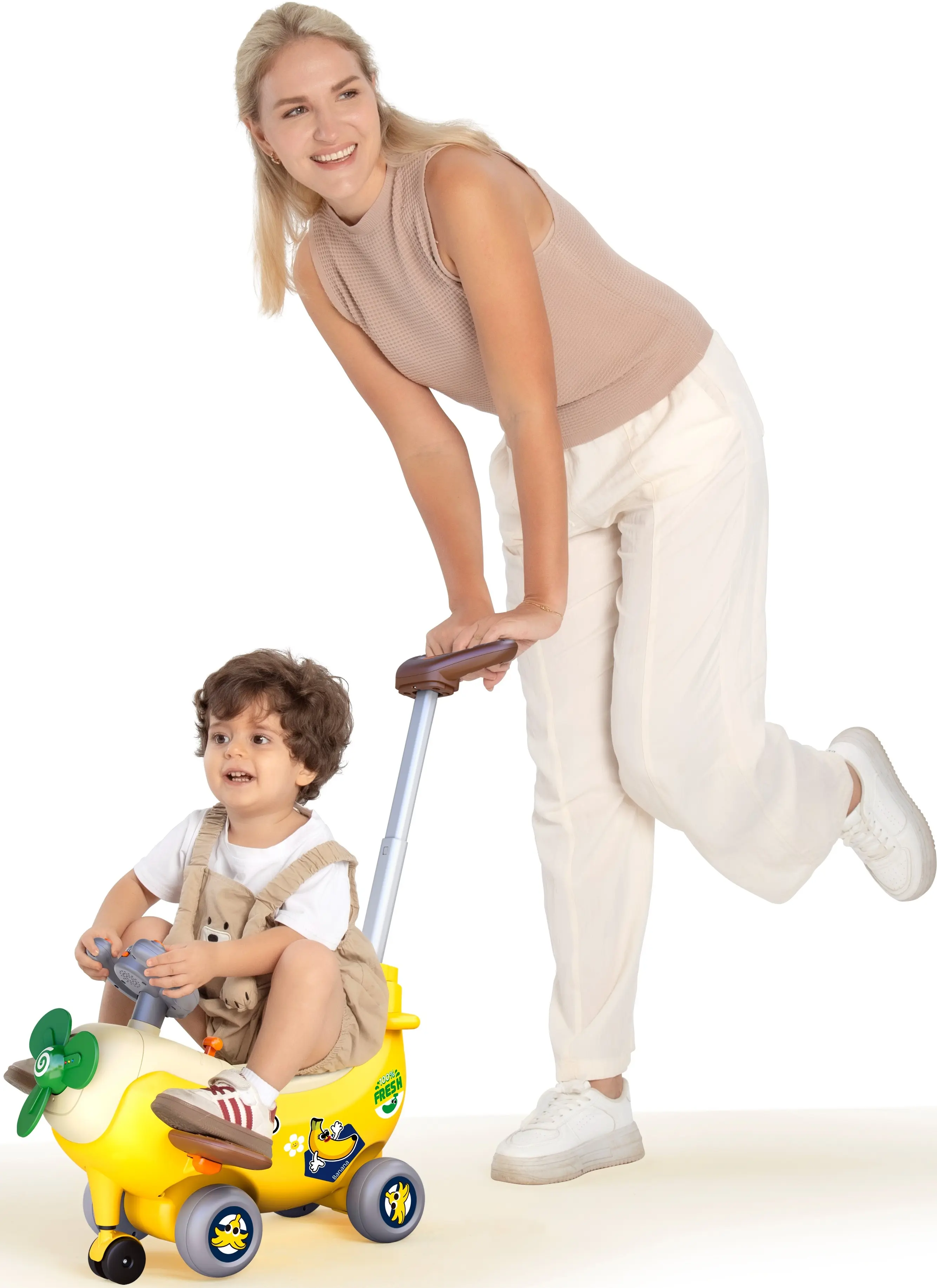 Tolocar 4in1 Hola Toys Ride-on & Push Around Banana Plane HE9983 (Yellow)