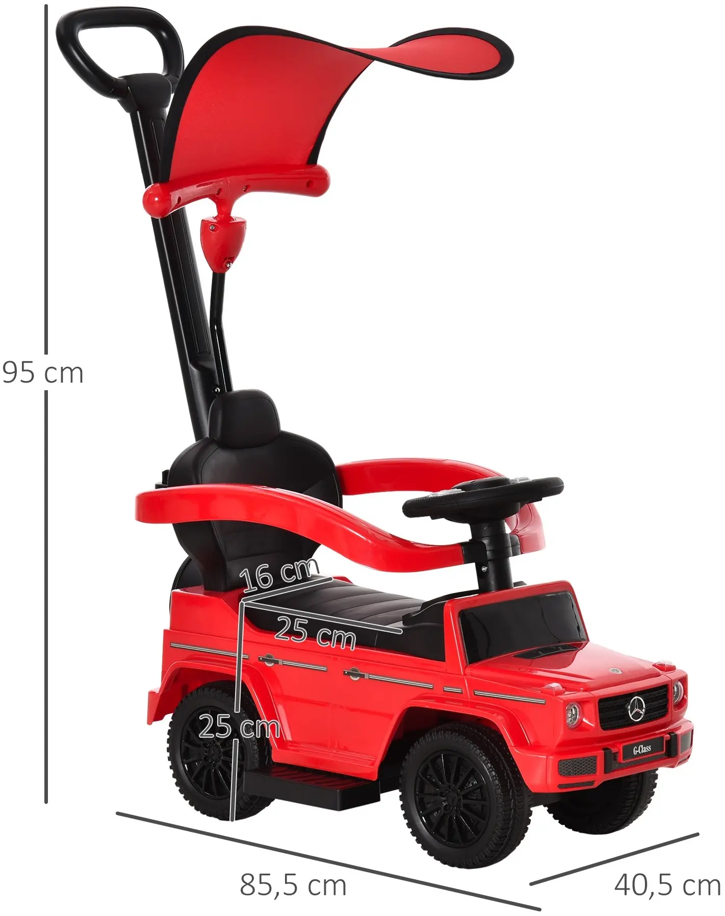 Tolocar 3in1 HomCom Mercedes G350 (Red) - 8
