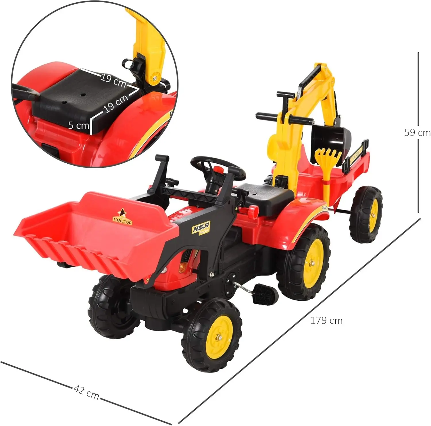 Толокар HomCom 341-033 (Red/Yellow) - 8