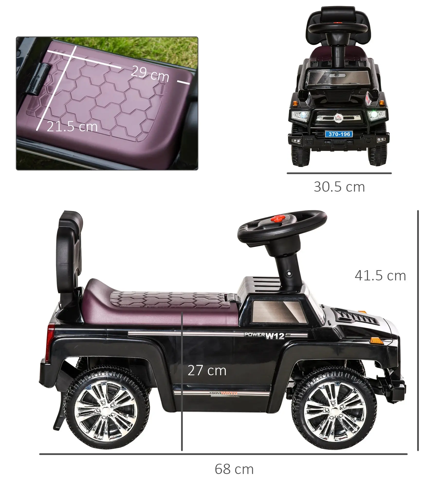 Tolocar Homcom 370-196BK (Black) - 2