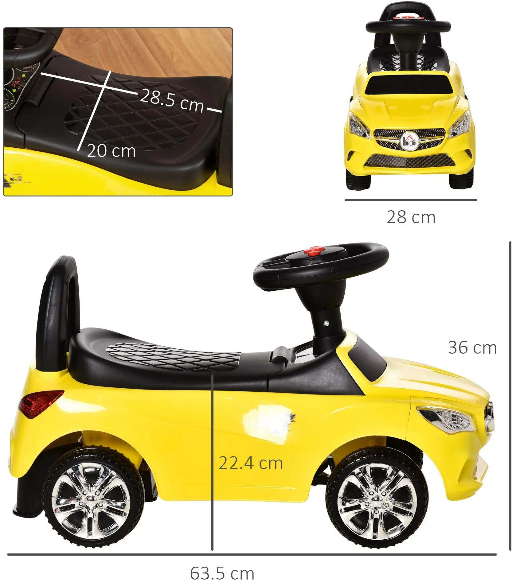 Tolocar HomCom 370-197YL (Yellow) - 8