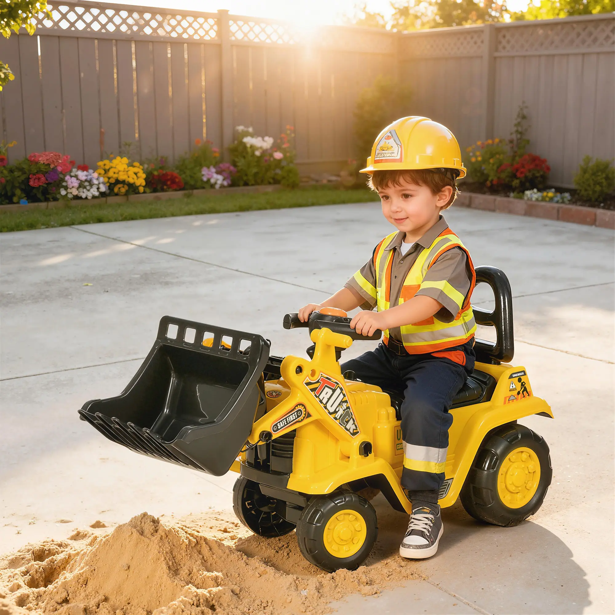 Толокар HomCom Excavator 301-058 (Yellow/Black) - 8