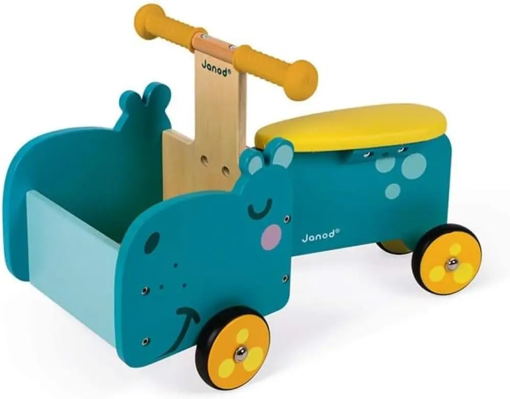 Tolocar Janod Hippopotamus Cart (Blue) - 3