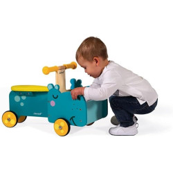 Tolocar Janod Hippopotamus Cart (Blue) Thumb
