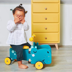 Tolocar Janod Hippopotamus Cart (Blue) Thumb