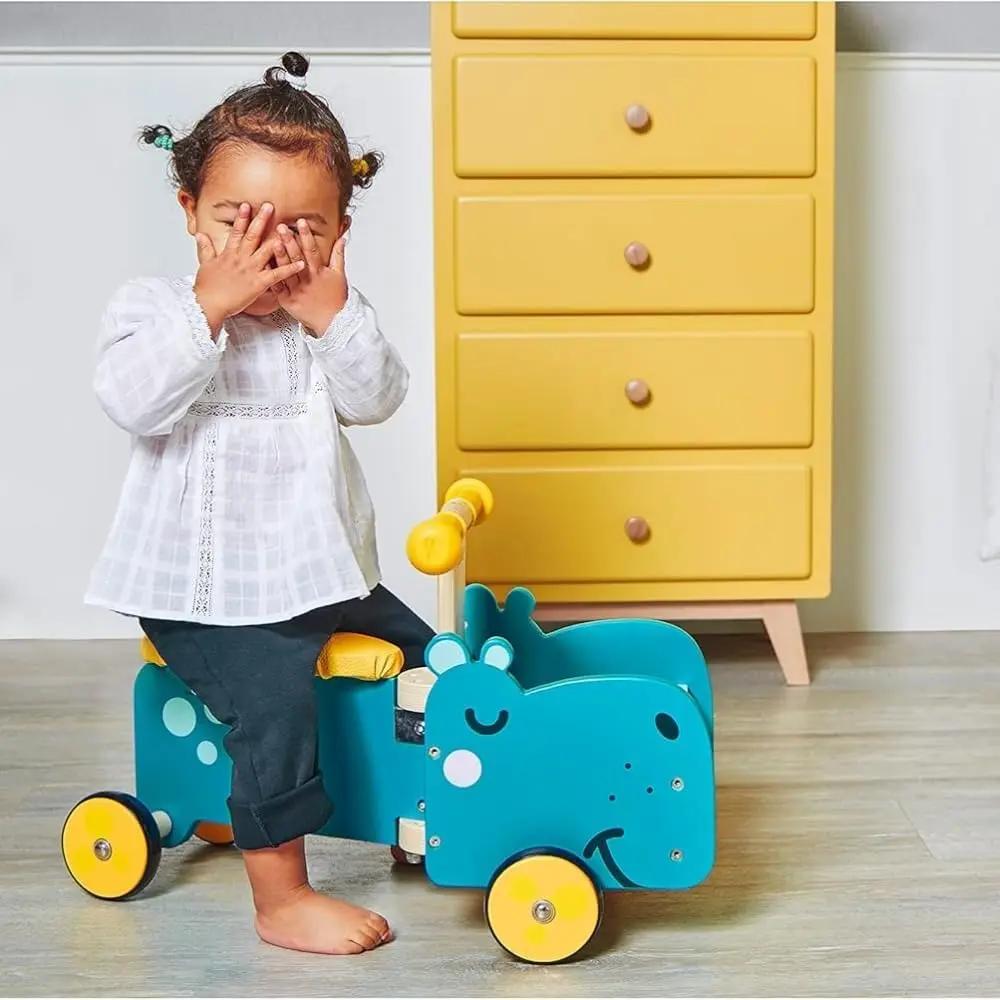 Tolocar Janod Hippopotamus Cart (Blue) - 8