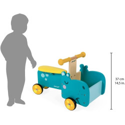 Tolocar Janod Hippopotamus Cart (Blue) Thumb