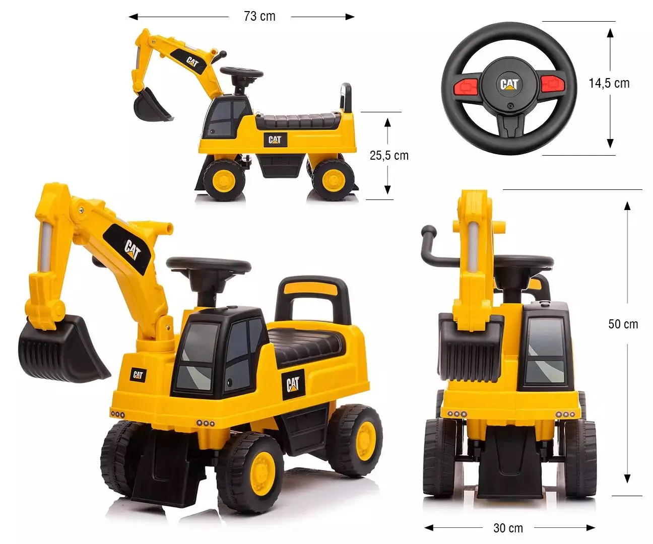 Tolocar Milly Mally CAT Excavator (Yellow) - 12