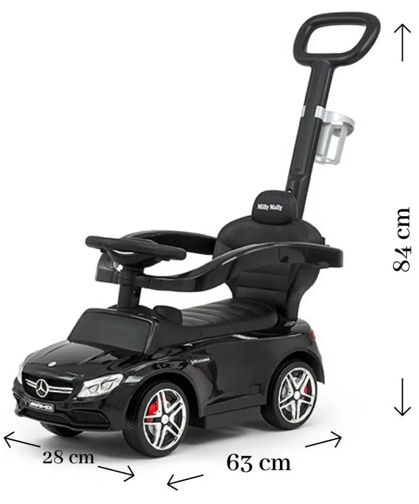 Tolocar Milly Mally Mercedes-AMG C63 Coupe cu mâner (Black) - 4