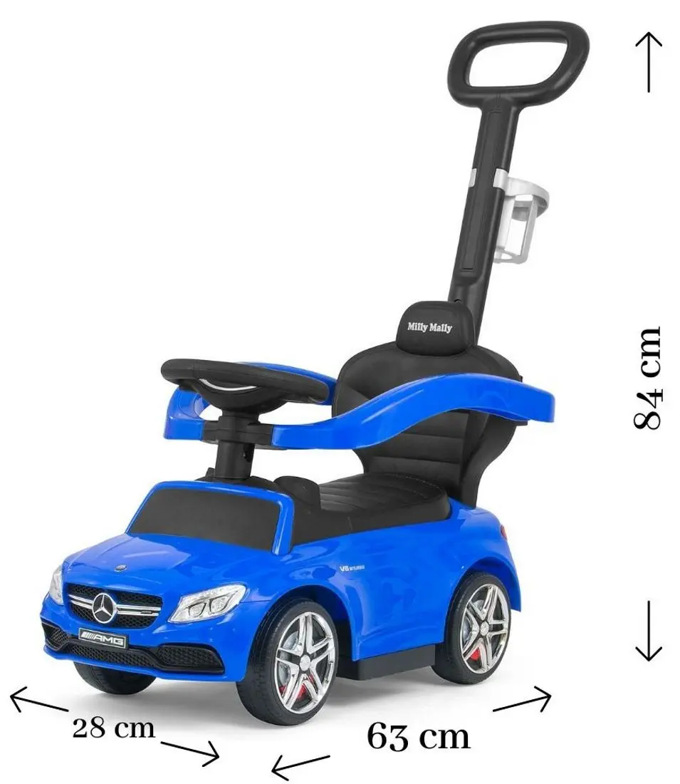 Tolocar Milly Mally Mercedes-AMG C63 Coupe cu mâner (Blue) - 4
