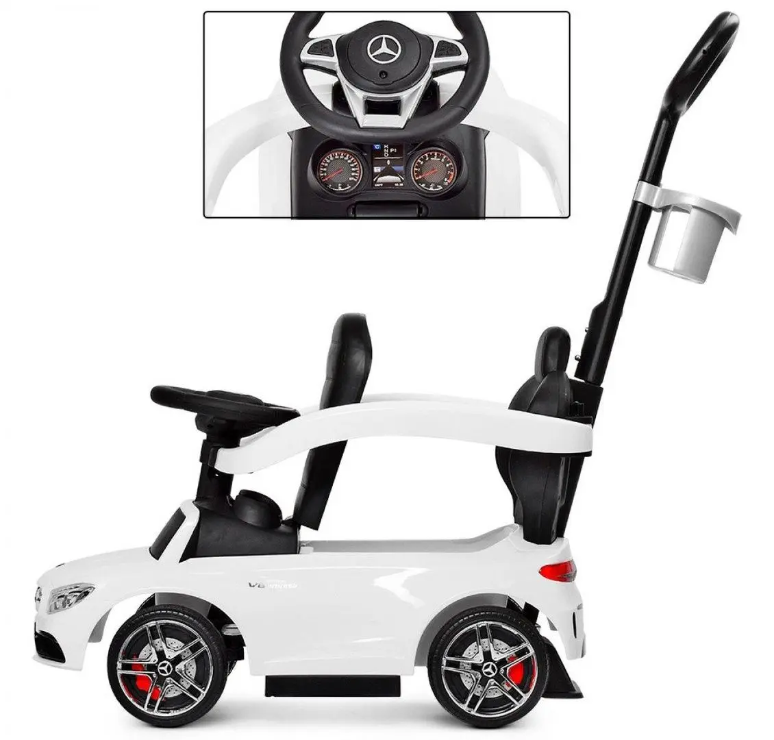 Tolocar Milly Mally Mercedes-AMG C63 Coupe с ручкой (White) - 9