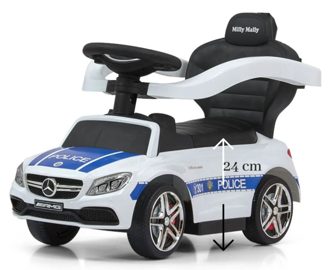 Tolocar Milly Mally Mercedes-AMG C63 Coupe cu mâner (White/Blue) - 3