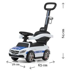 Tolocar Milly Mally Mercedes-AMG C63 Coupe cu mâner (White/Blue) Thumb