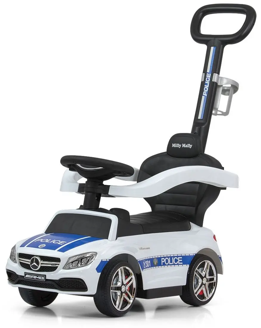 Tolocar Milly Mally Mercedes-AMG C63 Coupe cu mâner (White/Blue)