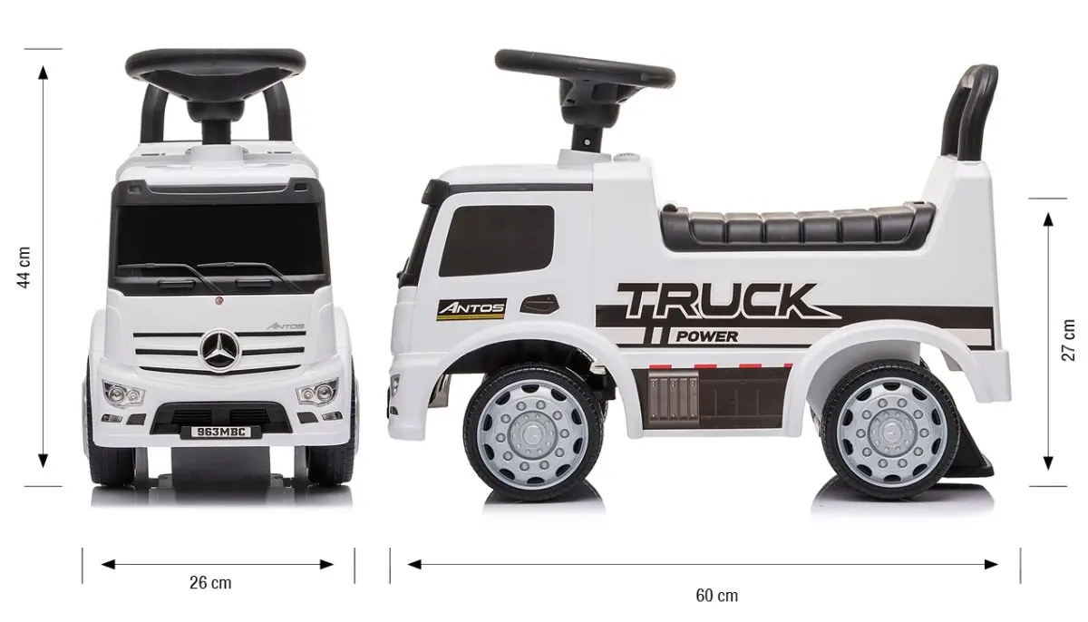 Толокар Milly Mally Mercedes Antos Power Truck (White) - 6